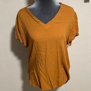 Cloth & Stone Burnt Orange V-Neck Tee